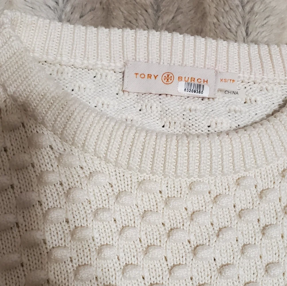 TORY BURCH COTTON CREAM TOP WITH BALLS ...SIZE‎ XS
